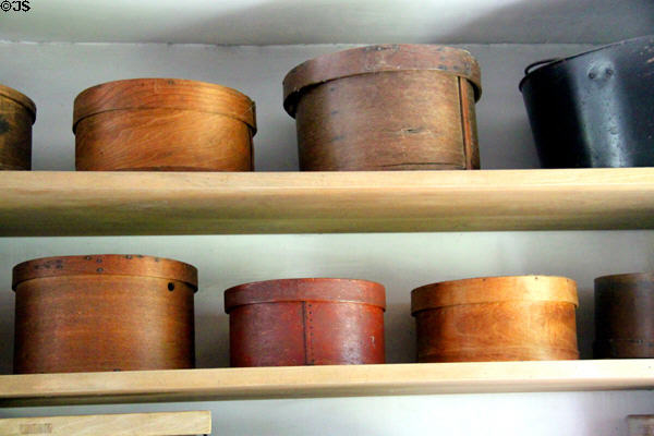 Bentwood boxes at Herrick House at Hale Farm. Cleveland, OH.