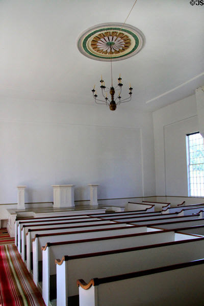 Interior of Baptist Meeting House at Hale Farm. Cleveland, OH.