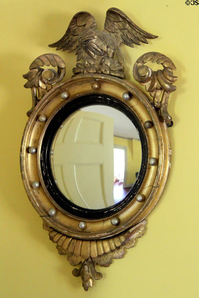 Convex mirror with American Eagle in Jonathan Goldsmith House at Hale Farm. Cleveland, OH.