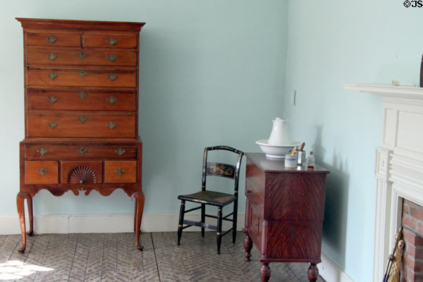 Two chests & a chair in Jonathan Goldsmith House at Hale Farm. Cleveland, OH.
