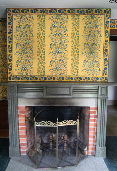 Stenciled wall above fireplace in Clement Jagger House at Hale Farm. Cleveland, OH.