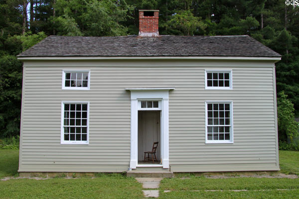 Saltbox House (1830) moved from Richfield, OH to Hale Farm. Cleveland, OH. Style: New England Saltbox.