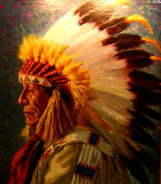 Portrait of Chief Yellow Shield-Sioux by Henry C. Balink at Woolaroc Museum. Bartlesville, OK.