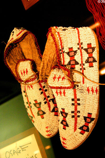 Osage Indian beaded moccasins at Woolaroc Museum. Bartlesville, OK.