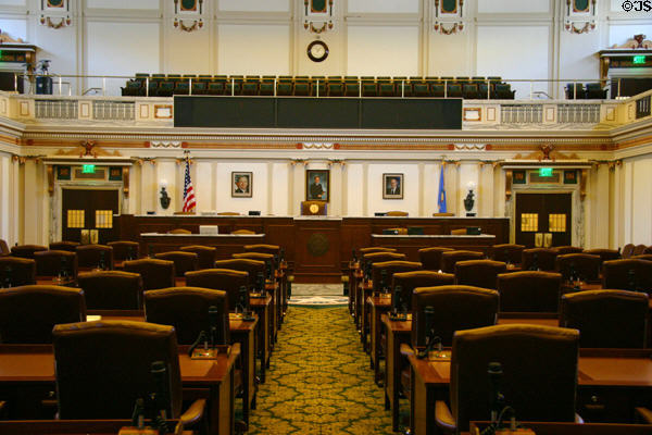 House of Representatives chamber in Oklahoma State Capitol. Oklahoma City, OK.