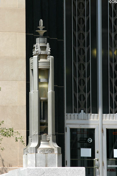 Art deco lamp of Oklahoma County Courthouse. Oklahoma City, OK.