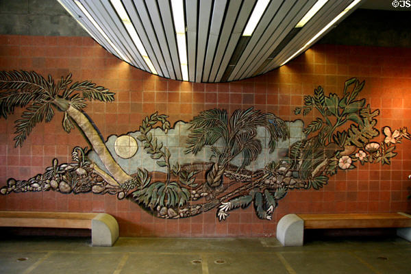 Tile mural in Myriad Botanical Conservatory. Oklahoma City, OK.