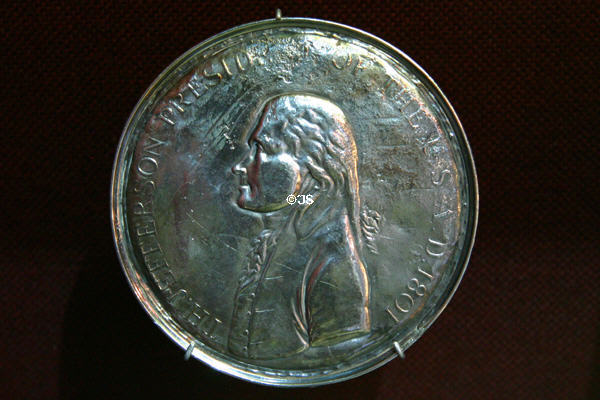 Jefferson Peace Medal (1801) as used on Lewis & Clark Expedition at Oklahoma History Center. Oklahoma City, OK.