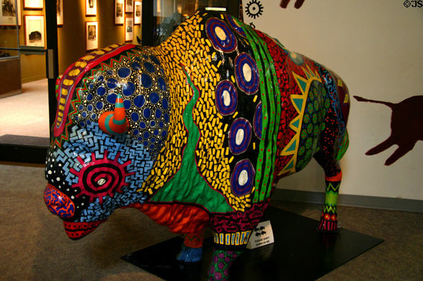 Oaxacan Buffalo by Tracey Bewley at Spirit of the Buffalo OK Centennial street art project. Oklahoma City, OK.