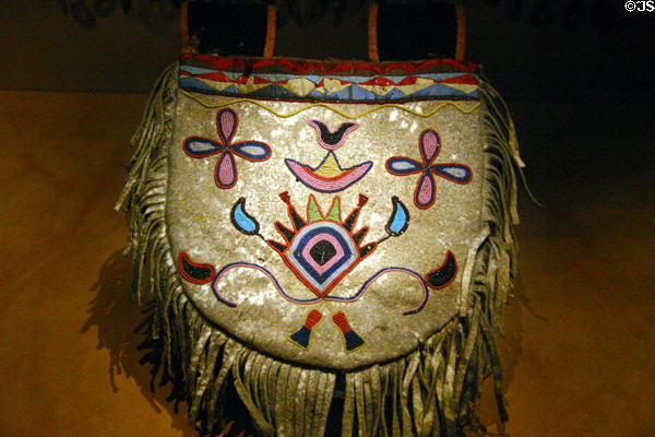Beadwork bag (c1860) by Northern Plains possibly Dakota Indians at National Cowboy Museum. Oklahoma City, OK.