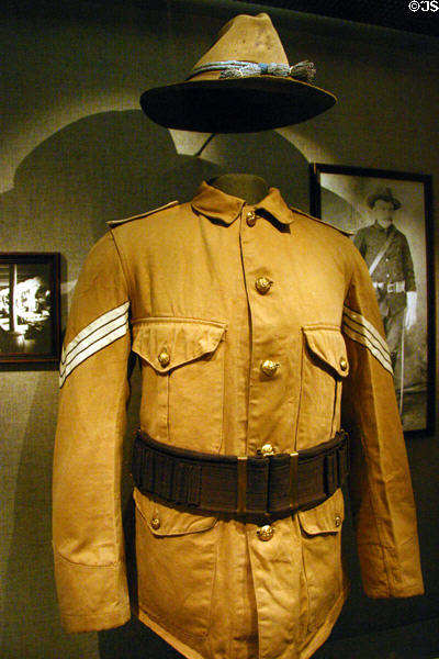 U.S. military enlisted soldier's hat & blouse (c1885-99) at National Cowboy Museum. Oklahoma City, OK.