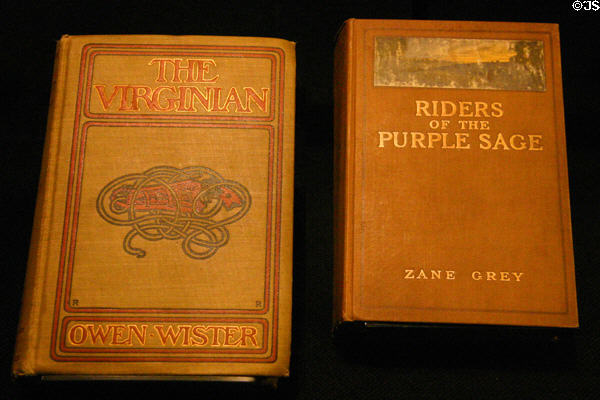 Early editions of Western novels at National Cowboy Museum. Oklahoma City, OK.