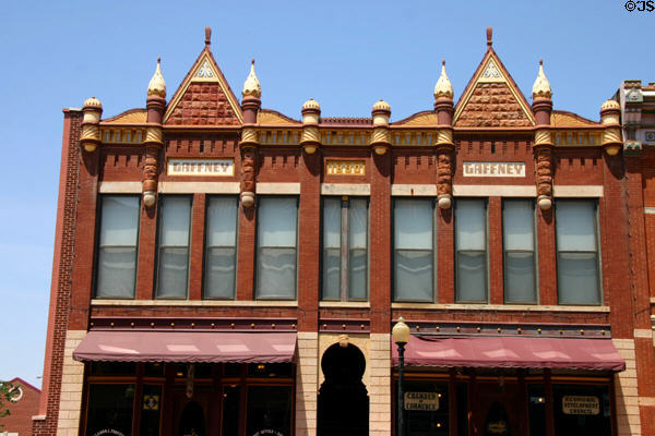 Moorish details of Gaffney building (1890) (W Oklahoma Ave.). Guthrie, OK.