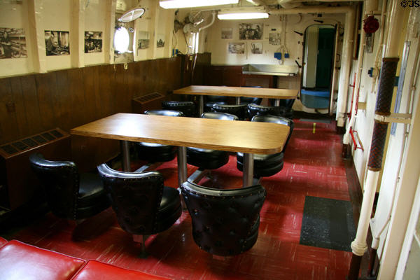 Mess hall of Lightship Columbia at Columbia River Maritime Museum. Astoria, OR.