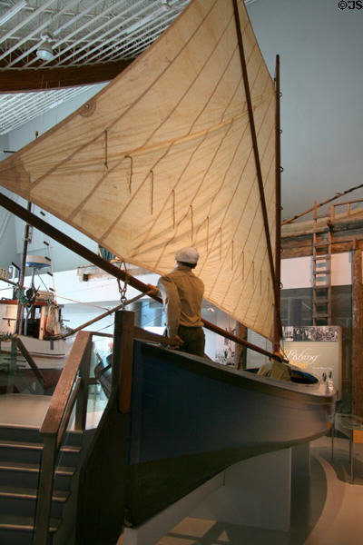 Sailing gillnetter fishing boat at Columbia River Maritime Museum. Astoria, OR.
