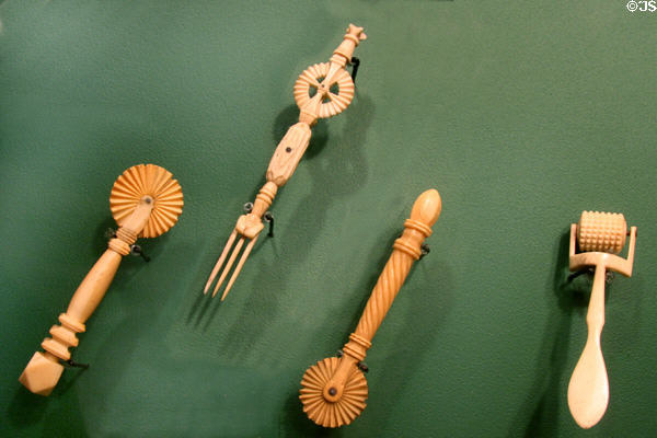 Ivory pastry crimpers & jagging wheels at Columbia River Maritime Museum. Astoria, OR.