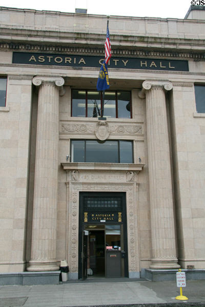 Astoria City Hall (1923) (1095 Duane St.) (former Astoria Savings Bank). Astoria, OR. Architect: John V. Bennes.
