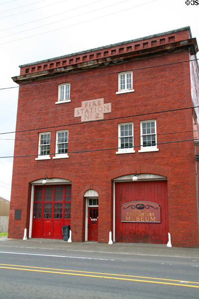 Uppertown Firefighters Museum (former Uppertown Fire Station #2) (1896 & 1928) (2968 Marine Drive). Astoria, OR. Architect: Emil Schact. On National Register.