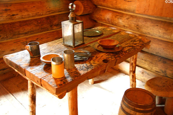 Log table in Fort Clatsop. Astoria, OR.