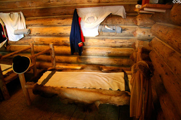 Lewis & Clark beds in Fort Clatsop. Astoria, OR.