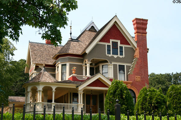 Jeremiah Nunan House (1892) (635 N. Oregon St.). Jacksonville, OR. Style: Queen Anne. Architect: George Franklin Barber.