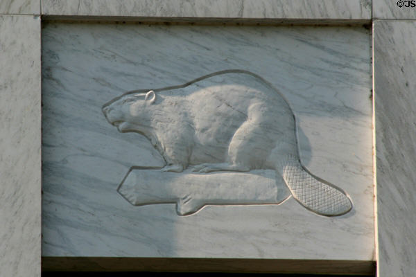 Beaver carved by Ulric Ellerhusen on Oregon State Capitol. Salem, OR.