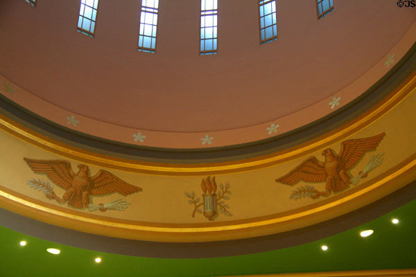 Frieze of eagles in dome of Oregon State Capitol. Salem, OR.