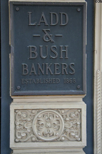 Ladd & Bush Bank cast iron sign. Salem, OR.