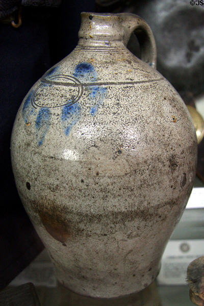 Earthenware whiskey jug from Revolutionary War at Tillamook Pioneer Museum. Tillamook, OR.