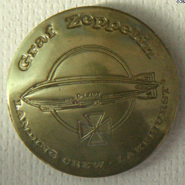 Graf Zeppelin Lakehurst Landing Crew ID badge at Tillamook Pioneer Museum. Tillamook, OR.