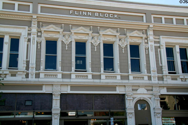 Judge L. Flinn Block or First National Bank (c1887) (222 1st Ave.). Albany, OR. Style: Second Empire. On National Register.