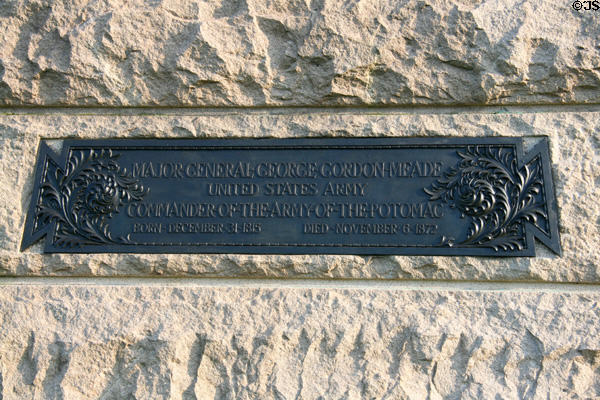 Major General George Gordon Meade (1815-72) monument at Gettysburg National Military Park. Gettysburg, PA.