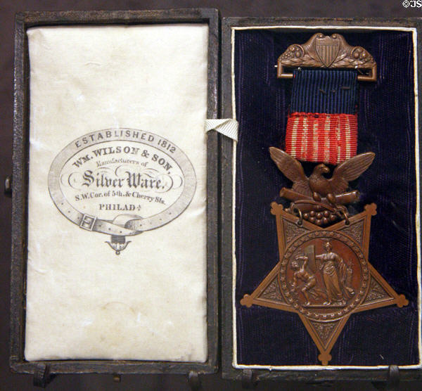 Medal of Honor won by Daniel Reigle (1864) at Cedar Creek in Gettysburg NPS Museum. Gettysburg, PA.
