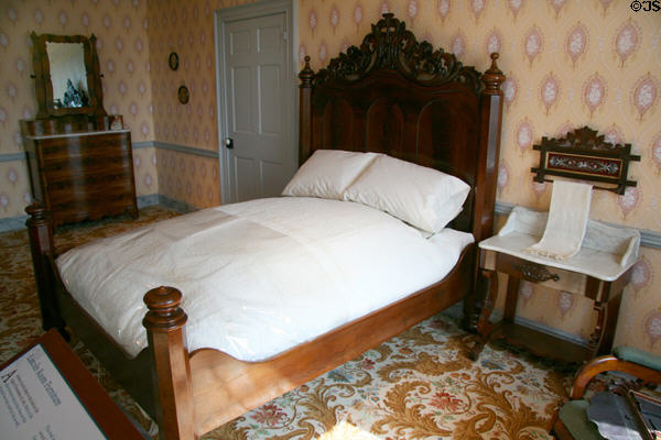 Bed slept in by Abraham Lincoln (Nov. 18, 1863) at David Wills House the night before giving his Gettysburg Address. Gettysburg, PA.