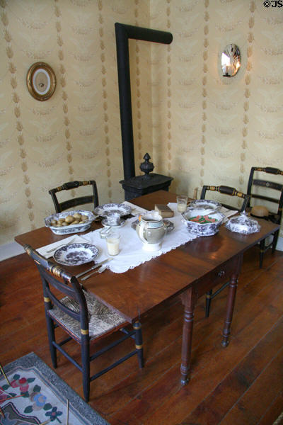 Dining table at Shriver House Museum. Gettysburg, PA.
