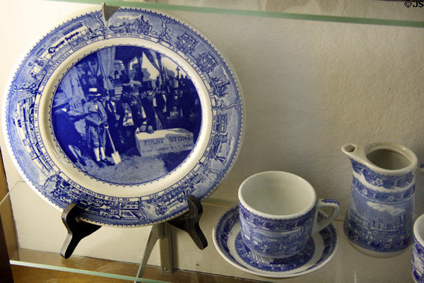 B&O commemorative plate, cup & pitcher (1977) at Lincoln Train Museum. Gettysburg, PA.