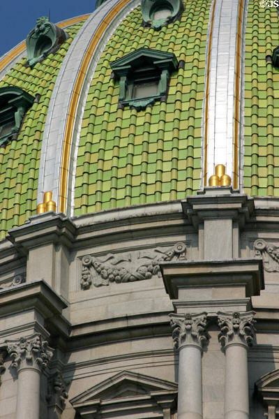 Detail of dome of Pennsylvania Capitol. Harrisburg, PA.