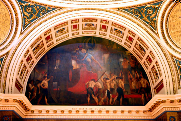 The Spirit of Vulcan mural in Rotunda in Pennsylvania Capitol. Harrisburg, PA.