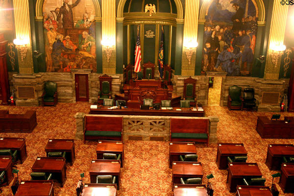 Senate Chamber of Pennsylvania Capitol. Harrisburg, PA.