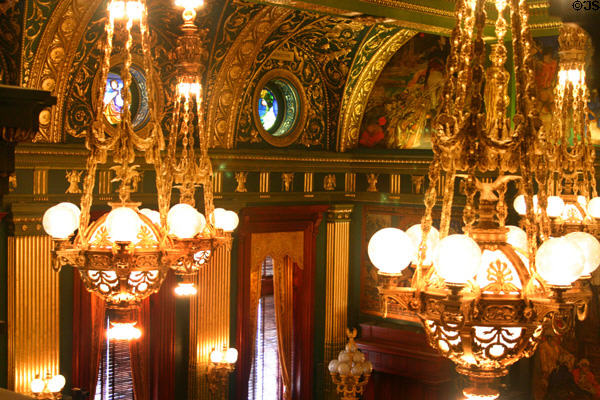 Senate chandeliers in Pennsylvania Capitol. Harrisburg, PA.