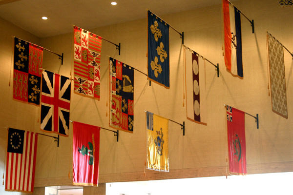 Historic Pennsylvania flags in State Museum. Harrisburg, PA.