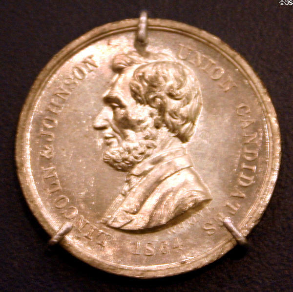 Abraham Lincoln 1864 election promotion medal. PA.