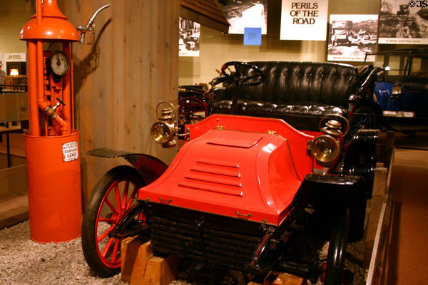 Red roadster (1905) by Autocar Company of Ardmore, PA, in Pennsylvania State Museum. Harrisburg, PA.