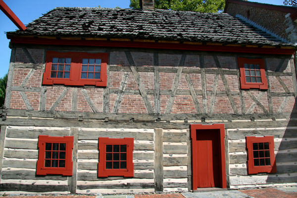 Golden Plough Tavern (c1741) built by Martin Eichelberger in Germanic half-timber style. York, PA. On National Register.
