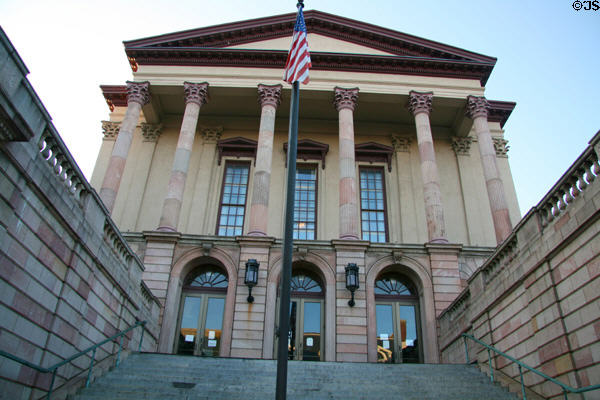 Lancaster County Courthouse (1852) (E. King at N. Duke Sts.). Lancaster, PA. Style: Roman Revival. Architect: Samuel Sloan. On National Register.