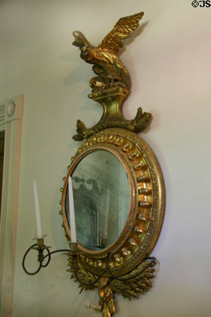 Mirror with eagle in entrance hall of Wheatland. Lancaster, PA.
