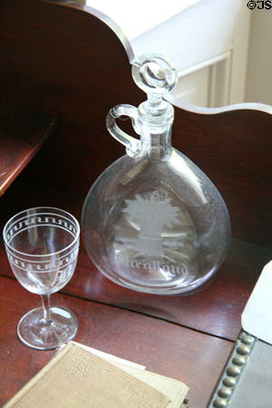 Wheatland decanter & glass of James Buchanan. Lancaster, PA.