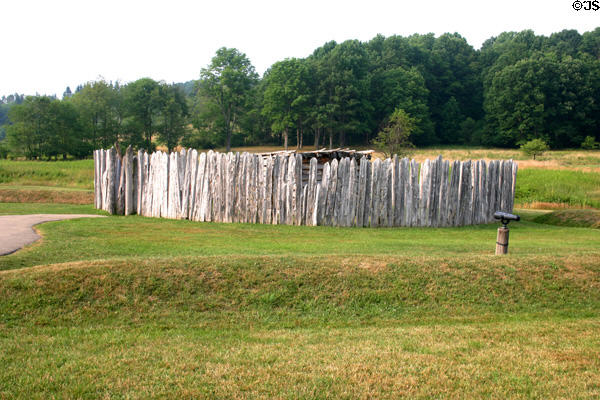Fort Necessity, built (1754) in meadow by George Washington, was the site of his first defeat during French Indian Wars. Uniontown, PA.