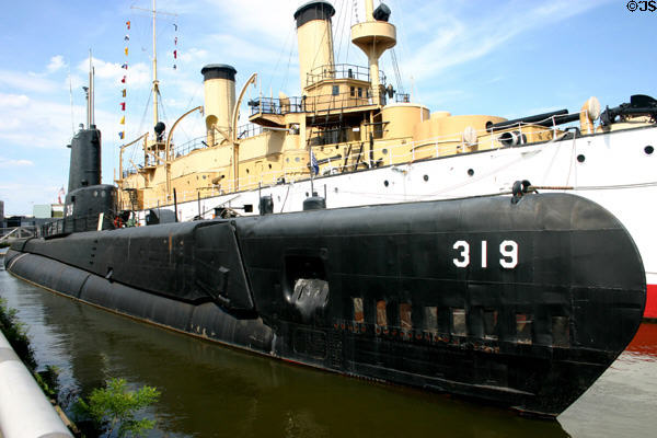 Submarine Becuna (1944-1969) fought in Pacific in WW II & patrolled Atlantic after 1949. Philadelphia, PA. On National Register.