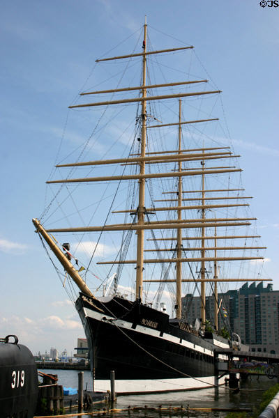 Four-masted tall ship Moshulu at Independence Seaport Museum. Philadelphia, PA.